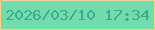 文字の大きさ：1、枠の色：f3d68b、背景の色：74dbaf、文字の色：38ac8b 無料ブログパーツのブログ時計