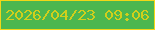文字の大きさ：3、枠の色：f3d717、背景の色：4cb74f、文字の色：d1cf1c 無料ブログパーツのブログ時計