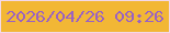 文字の大きさ：5、枠の色：f3d8e9、背景の色：f2b735、文字の色：9a62c2 無料ブログパーツのブログ時計