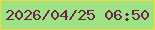 文字の大きさ：4、枠の色：f3db3c、背景の色：9ee285、文字の色：692448 無料ブログパーツのブログ時計