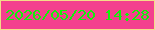 文字の大きさ：4、枠の色：f3dc89、背景の色：f3408e、文字の色：12f00b 無料ブログパーツのブログ時計