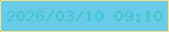 文字の大きさ：4、枠の色：f3de8e、背景の色：68cbe8、文字の色：40c5cc 無料ブログパーツのブログ時計
