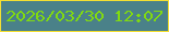 文字の大きさ：5、枠の色：f3df32、背景の色：4a8189、文字の色：81da10 無料ブログパーツのブログ時計