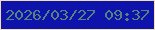 文字の大きさ：3、枠の色：f3dfb4、背景の色：0d13ab、文字の色：568282 無料ブログパーツのブログ時計