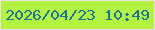 文字の大きさ：1、枠の色：f3e0ea、背景の色：b3f240、文字の色：1c749d 無料ブログパーツのブログ時計
