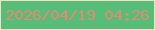 文字の大きさ：2、枠の色：f3e1c6、背景の色：57bd78、文字の色：df8c70 無料ブログパーツのブログ時計