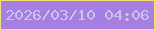 文字の大きさ：5、枠の色：f3e26f、背景の色：a77ee1、文字の色：c6c7ed 無料ブログパーツのブログ時計