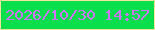 文字の大きさ：1、枠の色：f3e39c、背景の色：09de4d、文字の色：d174fb 無料ブログパーツのブログ時計