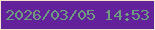 文字の大きさ：1、枠の色：f3e3cf、背景の色：63219b、文字の色：6f9b7f 無料ブログパーツのブログ時計