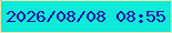 文字の大きさ：5、枠の色：f3e6ad、背景の色：0cead9、文字の色：1213a1 無料ブログパーツのブログ時計