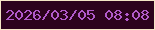 文字の大きさ：4、枠の色：f3e6c5、背景の色：2c031d、文字の色：b15acb 無料ブログパーツのブログ時計