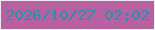 文字の大きさ：5、枠の色：f3e7f4、背景の色：b761a0、文字の色：2492a8 無料ブログパーツのブログ時計
