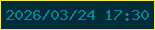 文字の大きさ：1、枠の色：f3ec56、背景の色：032c39、文字の色：0a839b 無料ブログパーツのブログ時計