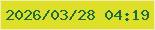 文字の大きさ：2、枠の色：f3eeaf、背景の色：dddf28、文字の色：1a6e3d 無料ブログパーツのブログ時計