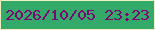 文字の大きさ：2、枠の色：f3efc0、背景の色：33a96a、文字の色：7d0472 無料ブログパーツのブログ時計