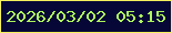 文字の大きさ：5、枠の色：f3f05d、背景の色：060736、文字の色：aff75f 無料ブログパーツのブログ時計
