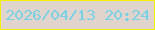 文字の大きさ：1、枠の色：f3f108、背景の色：e1d4cd、文字の色：78d1e5 無料ブログパーツのブログ時計