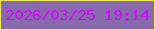 文字の大きさ：1、枠の色：f3f13e、背景の色：8869ad、文字の色：c70ef4 無料ブログパーツのブログ時計