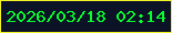 文字の大きさ：2、枠の色：f3f326、背景の色：0d1327、文字の色：08fe2e 無料ブログパーツのブログ時計