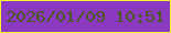 文字の大きさ：2、枠の色：f3f32b、背景の色：8a39c0、文字の色：4b5921 無料ブログパーツのブログ時計
