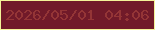 文字の大きさ：1、枠の色：f3f398、背景の色：711a29、文字の色：943536 無料ブログパーツのブログ時計