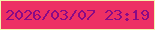 文字の大きさ：1、枠の色：f3f3ad、背景の色：ed3064、文字の色：890a86 無料ブログパーツのブログ時計