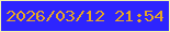 文字の大きさ：5、枠の色：f3f3af、背景の色：2e25fe、文字の色：e7a624 無料ブログパーツのブログ時計