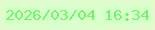 文字の大きさ：2、枠の色：f3f3d4、背景の色：d9ffca、文字の色：6df869 無料ブログパーツのブログ時計
