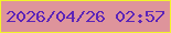 文字の大きさ：2、枠の色：f3f42a、背景の色：de949b、文字の色：5c24b8 無料ブログパーツのブログ時計