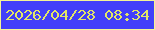 文字の大きさ：1、枠の色：f3f496、背景の色：423ff9、文字の色：e2e667 無料ブログパーツのブログ時計