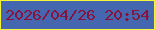 文字の大きさ：4、枠の色：f3f536、背景の色：4467af、文字の色：87143d 無料ブログパーツのブログ時計