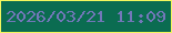 文字の大きさ：3、枠の色：f3f65d、背景の色：0b6c51、文字の色：7277b9 無料ブログパーツのブログ時計