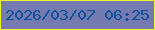 文字の大きさ：1、枠の色：f3f725、背景の色：757ab0、文字の色：0d519c 無料ブログパーツのブログ時計