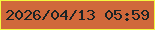 文字の大きさ：4、枠の色：f3f741、背景の色：d0683b、文字の色：1a2325 無料ブログパーツのブログ時計