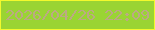 文字の大きさ：5、枠の色：f3f92d、背景の色：9ad433、文字の色：bca983 無料ブログパーツのブログ時計