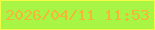 文字の大きさ：3、枠の色：f3f947、背景の色：a9f545、文字の色：f6b635 無料ブログパーツのブログ時計