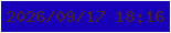 文字の大きさ：5、枠の色：f3fbef、背景の色：1700b8、文字の色：49202f 無料ブログパーツのブログ時計