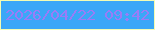 文字の大きさ：3、枠の色：f3fcb3、背景の色：3ba7f7、文字の色：997cf7 無料ブログパーツのブログ時計