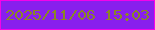 文字の大きさ：2、枠の色：f402ea、背景の色：881fed、文字の色：8a8626 無料ブログパーツのブログ時計