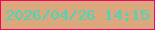文字の大きさ：5、枠の色：f40363、背景の色：dba87d、文字の色：40d8bf 無料ブログパーツのブログ時計