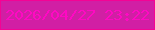 文字の大きさ：2、枠の色：f40395、背景の色：d11fa4、文字の色：ff09c3 無料ブログパーツのブログ時計