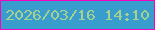 文字の大きさ：1、枠の色：f403c1、背景の色：389ccd、文字の色：a5d08f 無料ブログパーツのブログ時計