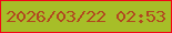 文字の大きさ：1、枠の色：f40417、背景の色：a7be28、文字の色：b14820 無料ブログパーツのブログ時計