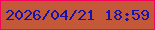 文字の大きさ：1、枠の色：f4055d、背景の色：c4593a、文字の色：1712ac 無料ブログパーツのブログ時計