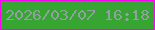 文字の大きさ：2、枠の色：f405ed、背景の色：37a531、文字の色：90a29f 無料ブログパーツのブログ時計