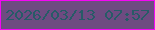 文字の大きさ：3、枠の色：f407f5、背景の色：6e4b81、文字の色：275b67 無料ブログパーツのブログ時計
