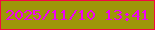 文字の大きさ：4、枠の色：f40841、背景の色：9e9709、文字の色：f001f3 無料ブログパーツのブログ時計