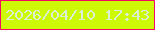 文字の大きさ：5、枠の色：f40863、背景の色：cdf806、文字の色：d9f0d5 無料ブログパーツのブログ時計