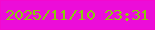 文字の大きさ：2、枠の色：f408cf、背景の色：ec0dd9、文字の色：8ac80f 無料ブログパーツのブログ時計