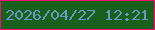 文字の大きさ：1、枠の色：f40c70、背景の色：19601d、文字の色：669ac5 無料ブログパーツのブログ時計